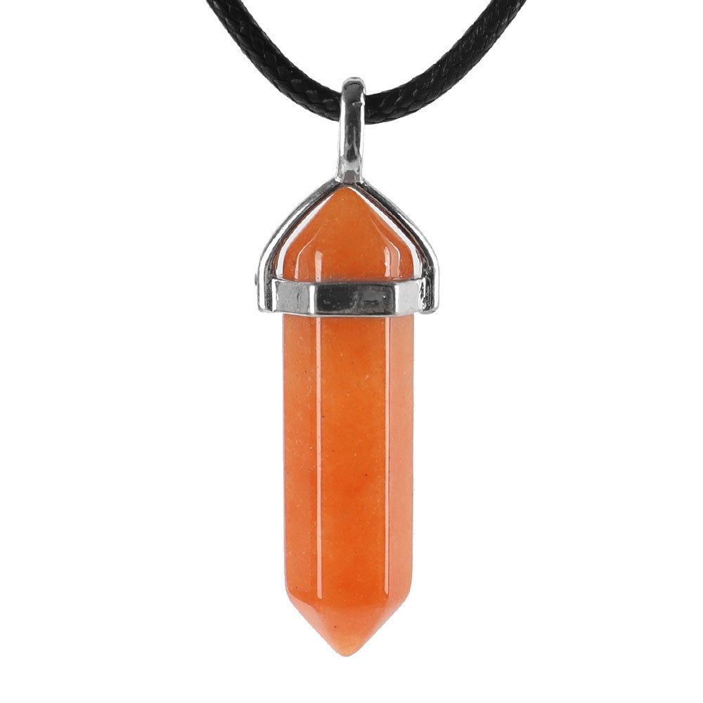 Natural Semi-Precious Gemstone Crystal Healing Hexagonal Chakra Pendant