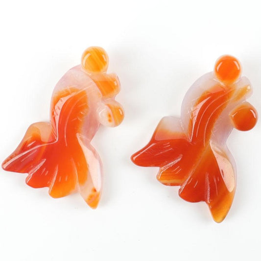 Carnelian Goldfish Pendant