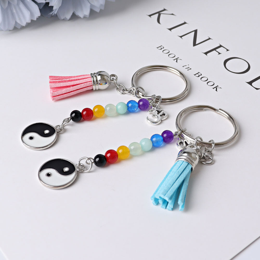 Chakra Tai Chi Key Chain with Tassel for DIY