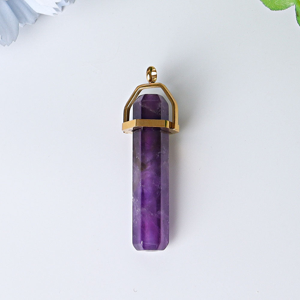 2.4" Hollow Hexagonal Prism Crystal Pendant