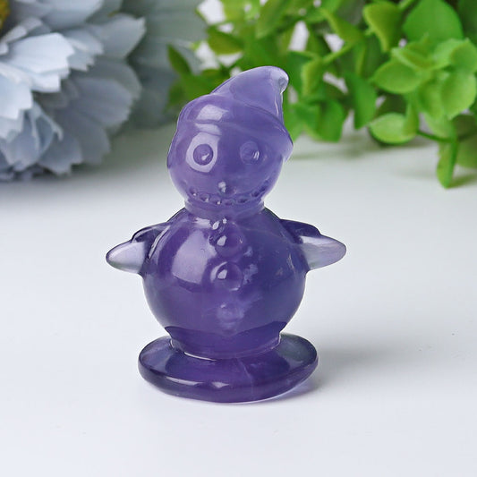 2.3" Fluorite Snowman Crystal Carvings