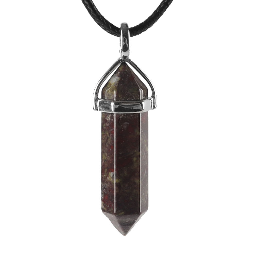 Natural Semi-Precious Gemstone Crystal Healing Hexagonal Chakra Pendant