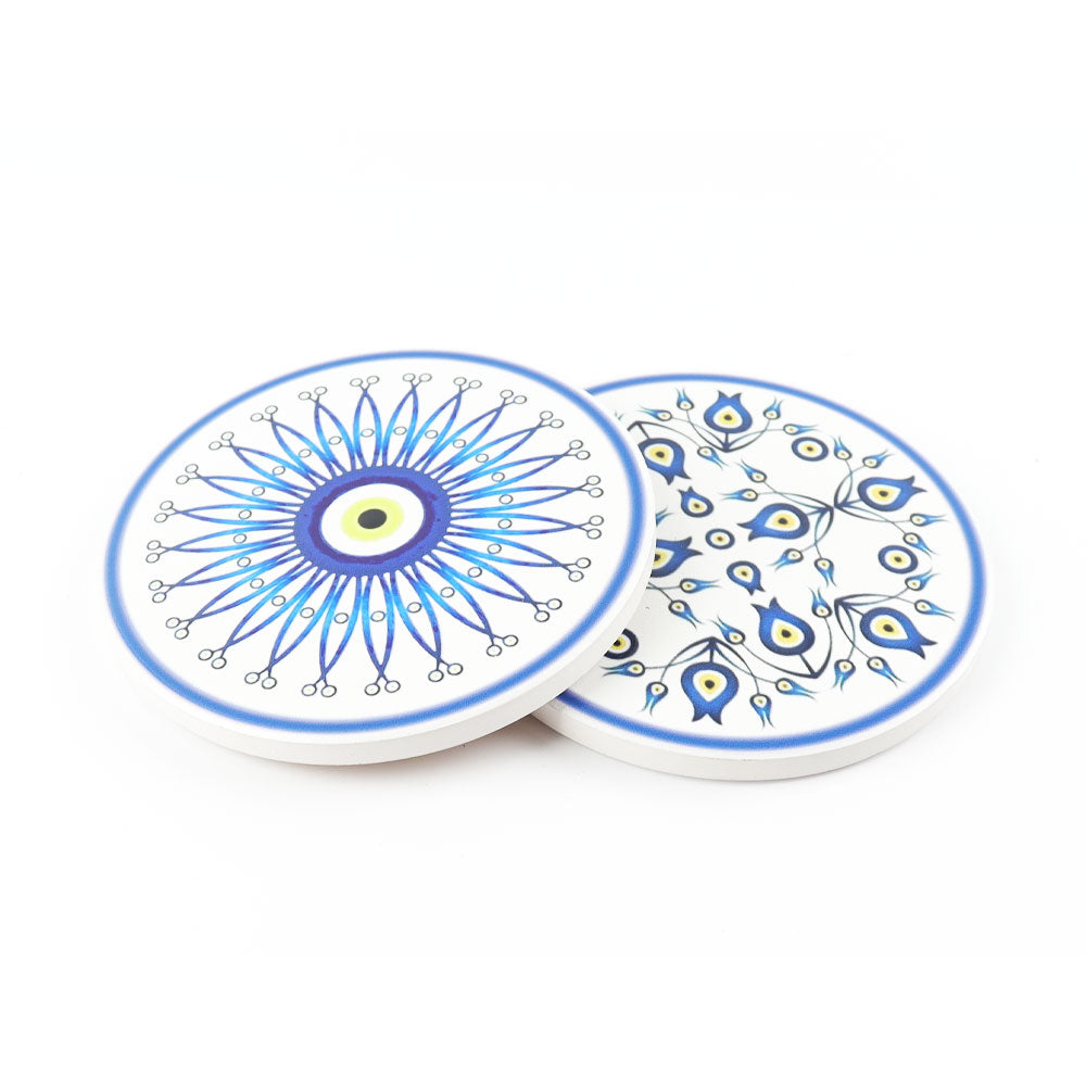 Round Ceramic Coaster Eye Painting
