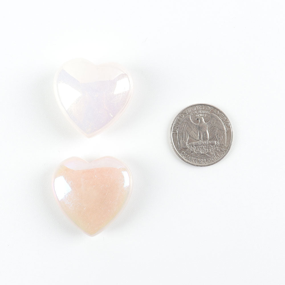 Set of 8 Aura Heart Shape Angel Crystal Carvings