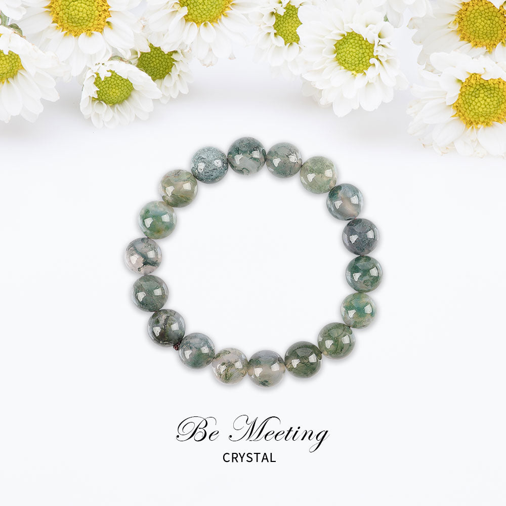 10mm Moss Agate Bracelet