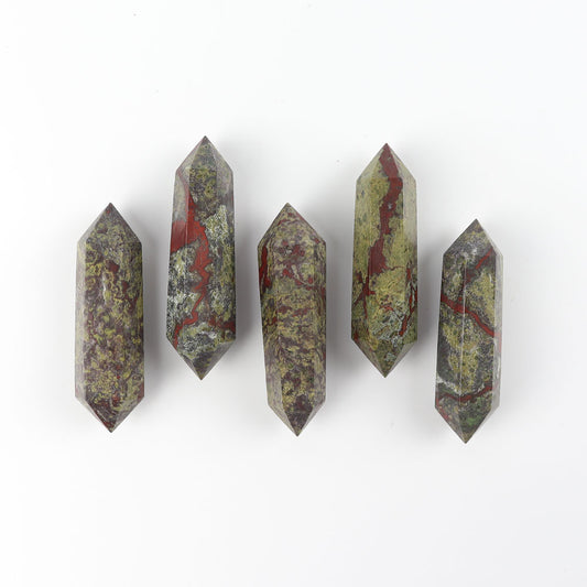 Set of 5 Dragon Blood Stone Double Terminated Points