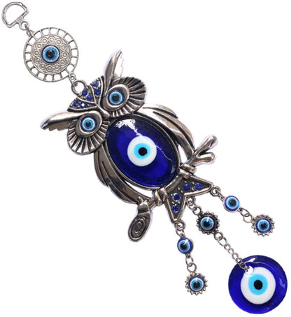 Blue Evil Eye Owl 11.7 Inches Pendant Decoration