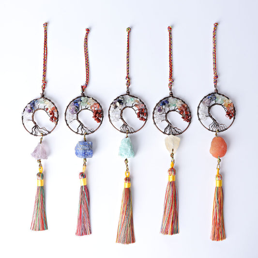 Chakra Life Tree Hanging Ornament with Tassel