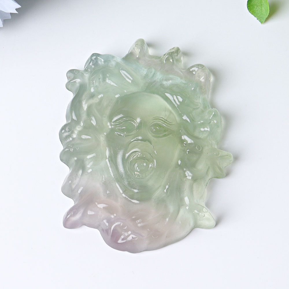 3" Fluorite Medusa Crystal Carvings