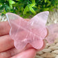 1.7" Rose Quartz Butterfly Crystal Carvings