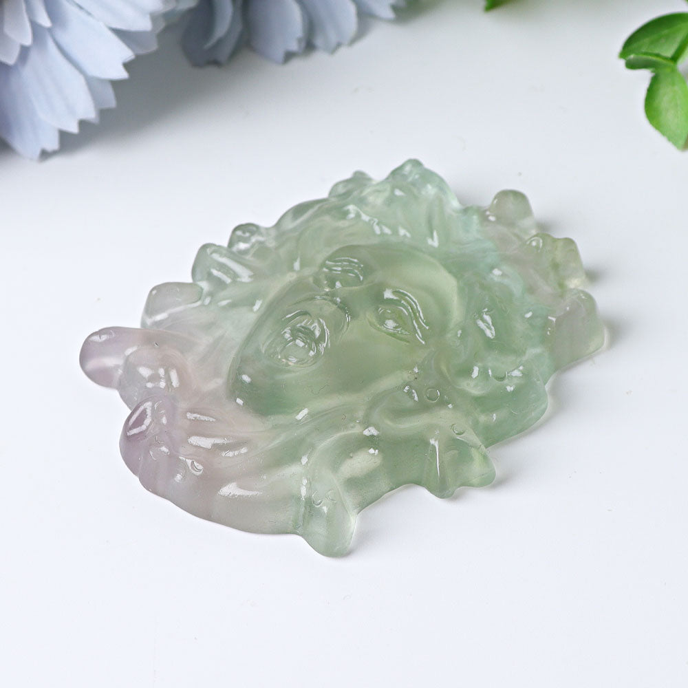 3" Fluorite Medusa Crystal Carvings