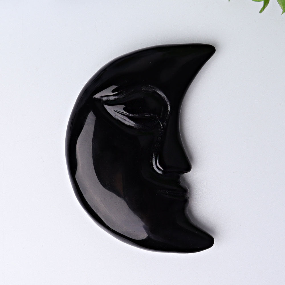 3.8" Moon Face Crystal Carvings