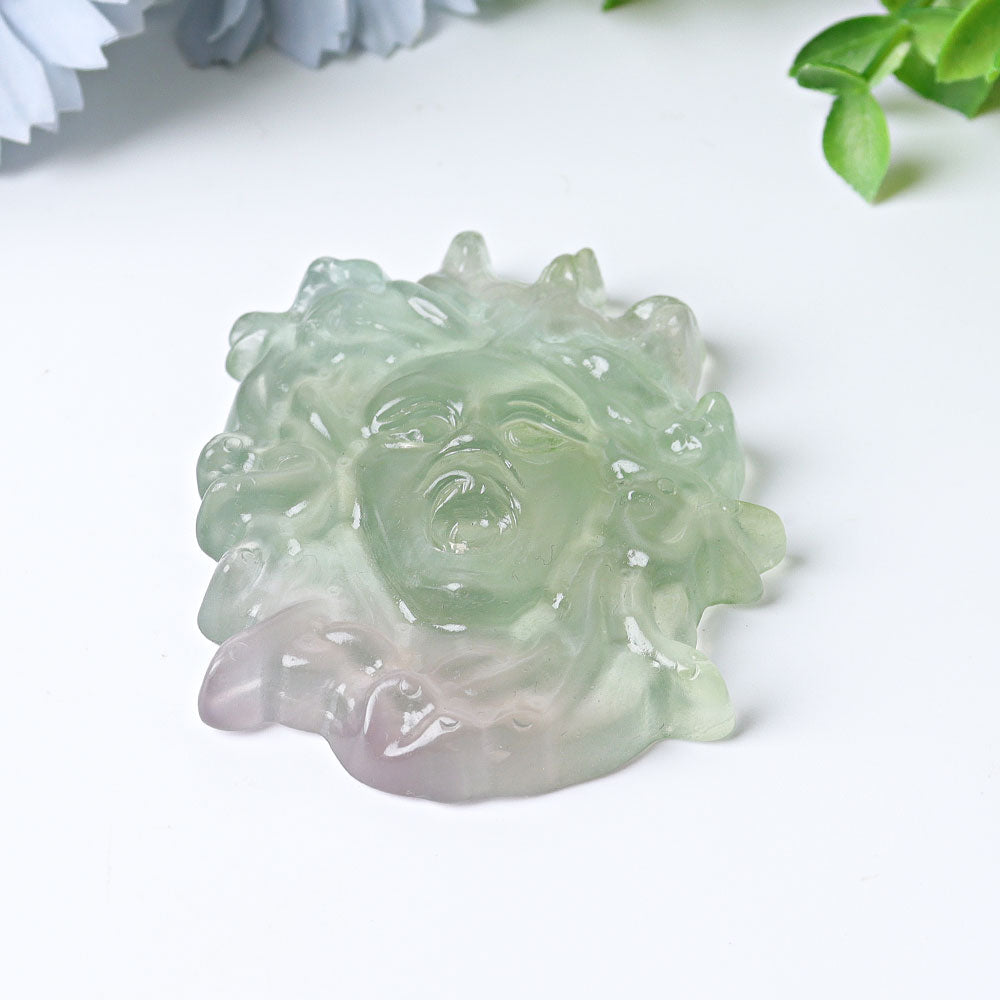 3" Fluorite Medusa Crystal Carvings