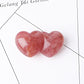 2.3" Strawberry Double Heart Crystal Carvings