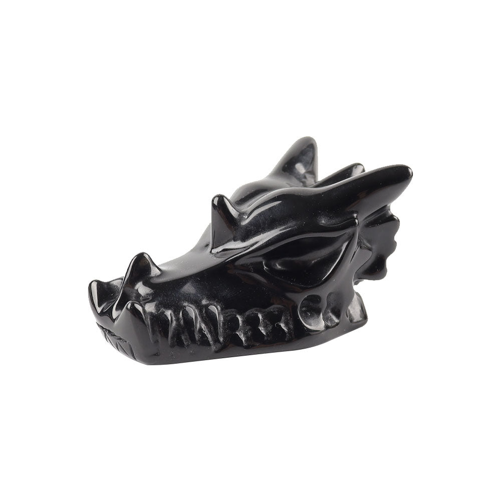 Black Obsidian Dragon Head Carvings