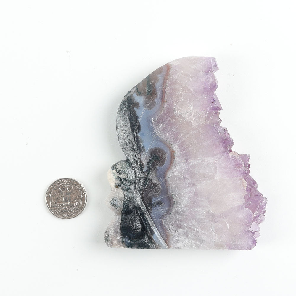 Amethyst Crystal Cluster Stone Carving Fairy Free Form
