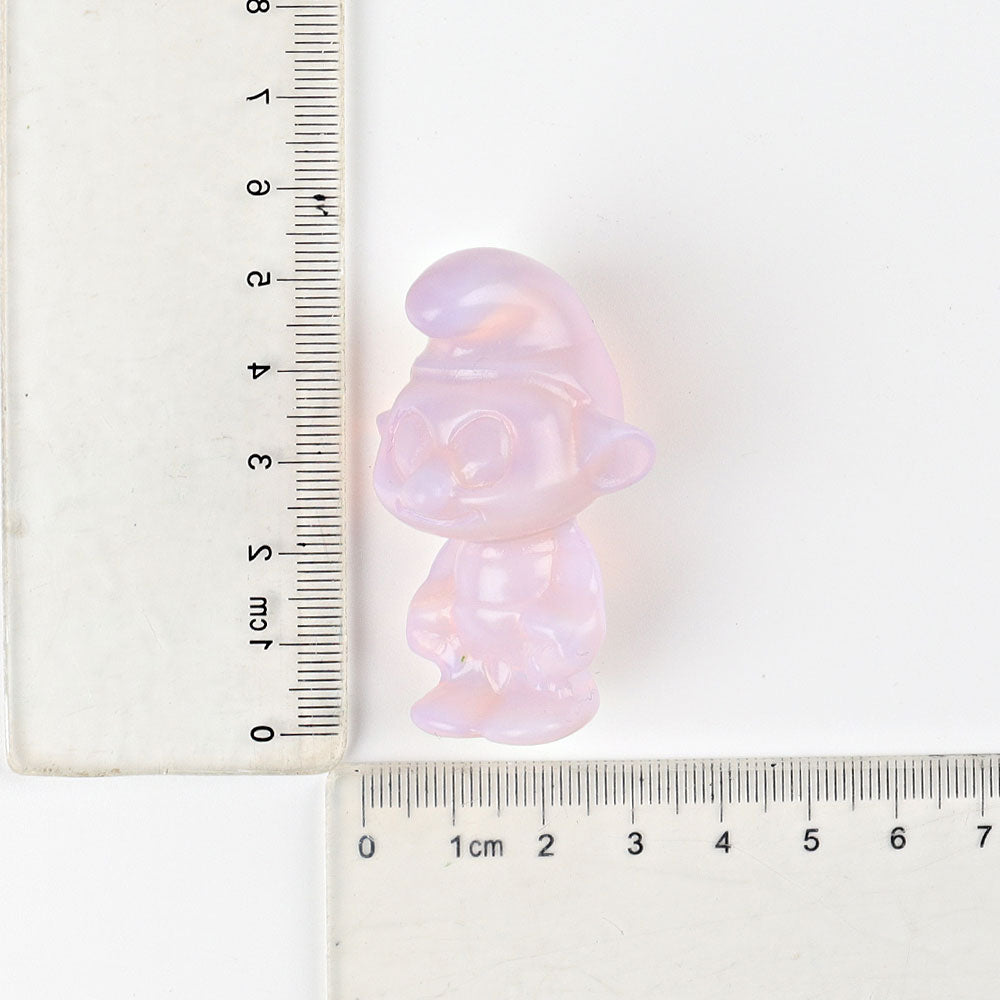 2" Pink Opalite Smurfs Crystal Carvings