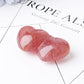 2.3" Strawberry Double Heart Crystal Carvings