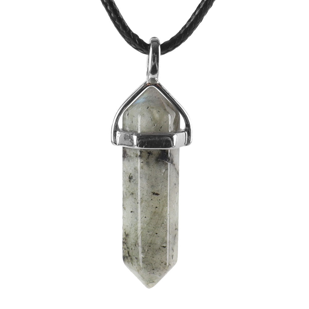 Natural Semi-Precious Gemstone Crystal Healing Hexagonal Chakra Pendant