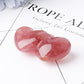 2.3" Strawberry Double Heart Crystal Carvings