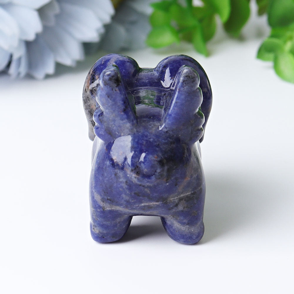 2.3" Sodalite Flying Pig Crystal Carvings