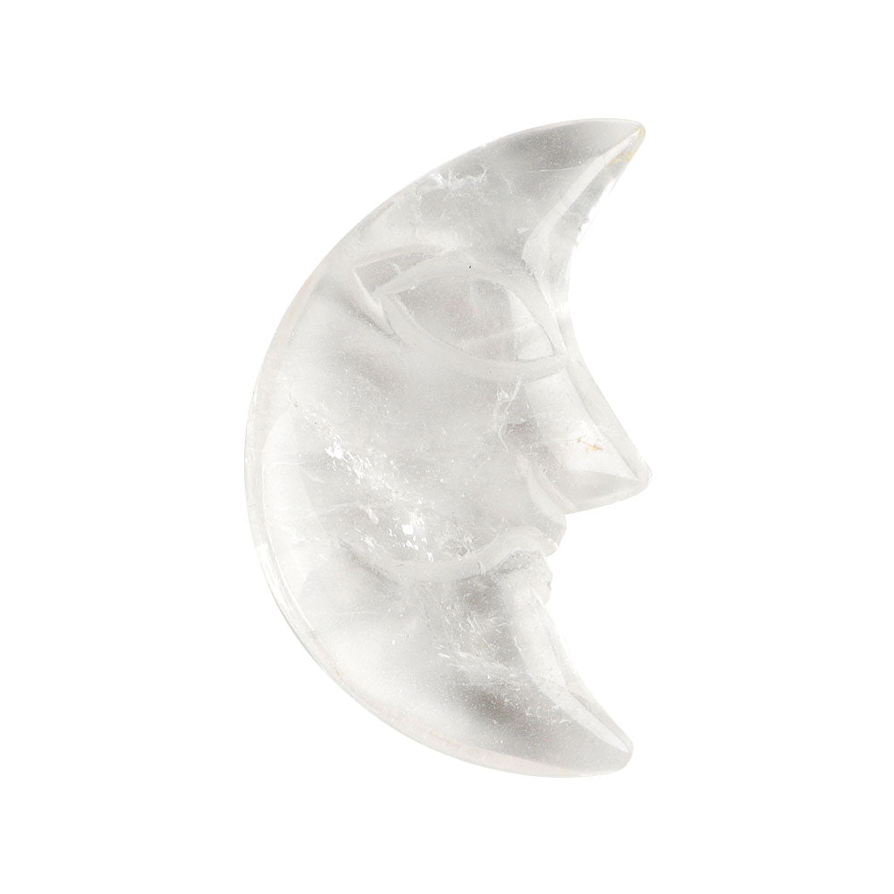 Natural Clear Quartz Crystal Stone Crescent Moon