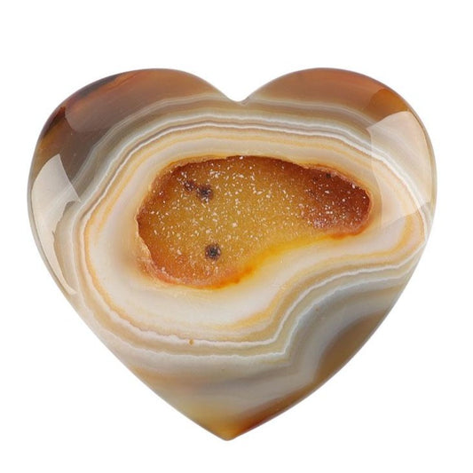 Druzy Agate Heart Carvings