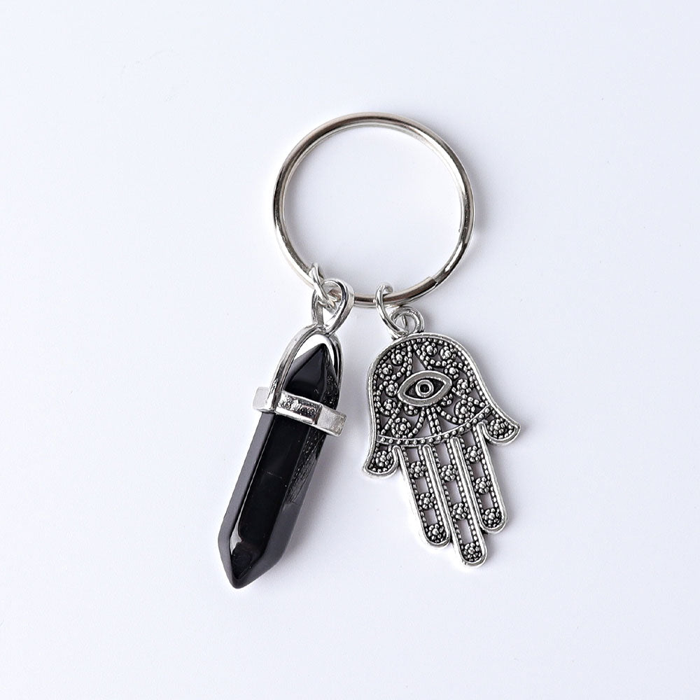 Double Terminated Point with Devil's Eye Hand Key Chain for DIY