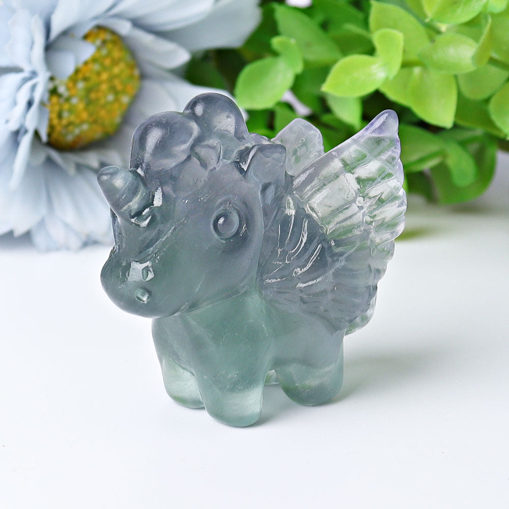 2" Fluorite Unicorn Crystal Carvings