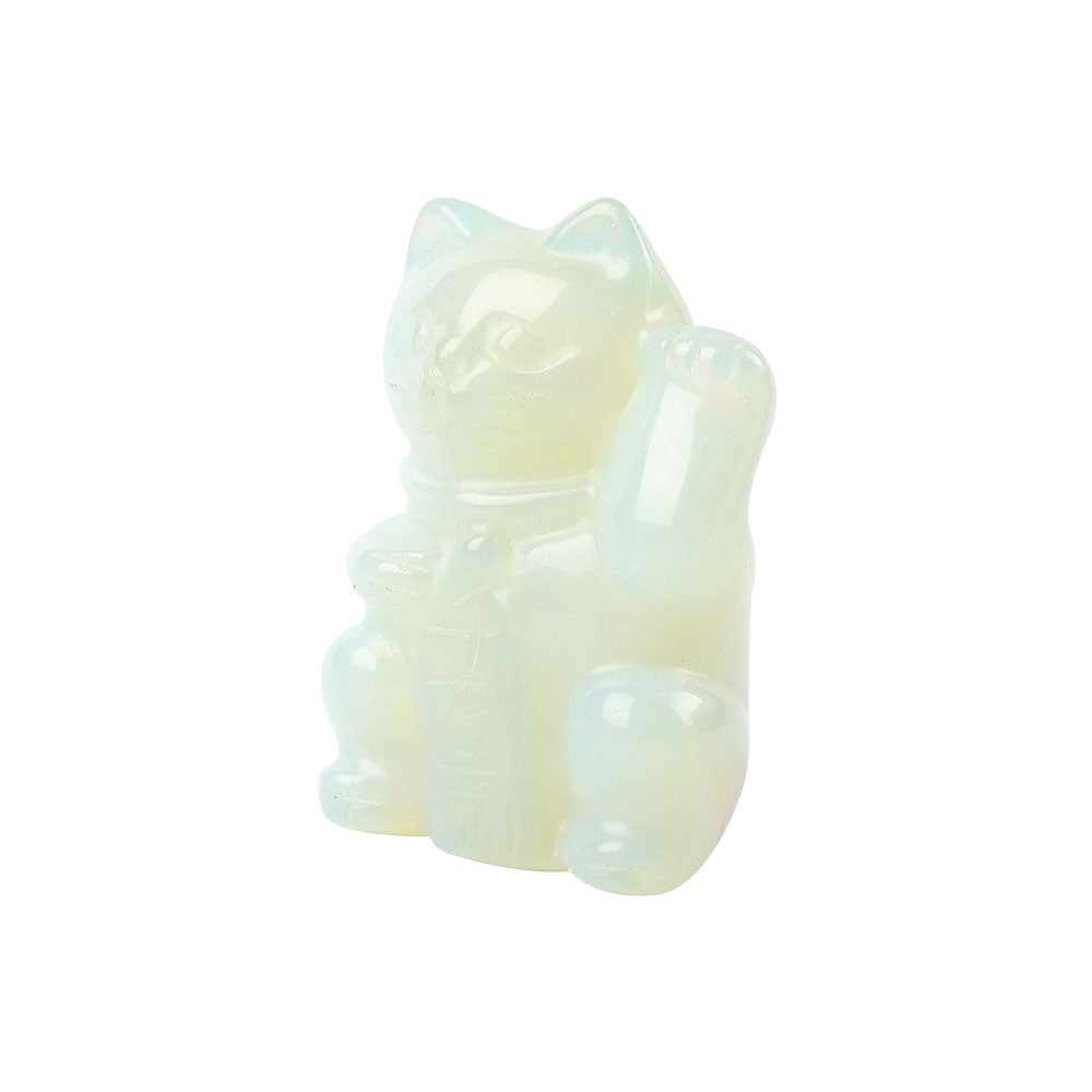 2" Opalite Crystal Carving Lucky Cat