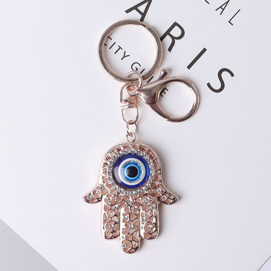 Devil's Eye Hand with Rhinestone Decor Key Chain for DIY