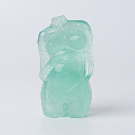 2.4" Fluorite Pregnant Woman Model Body Crystal Carvings