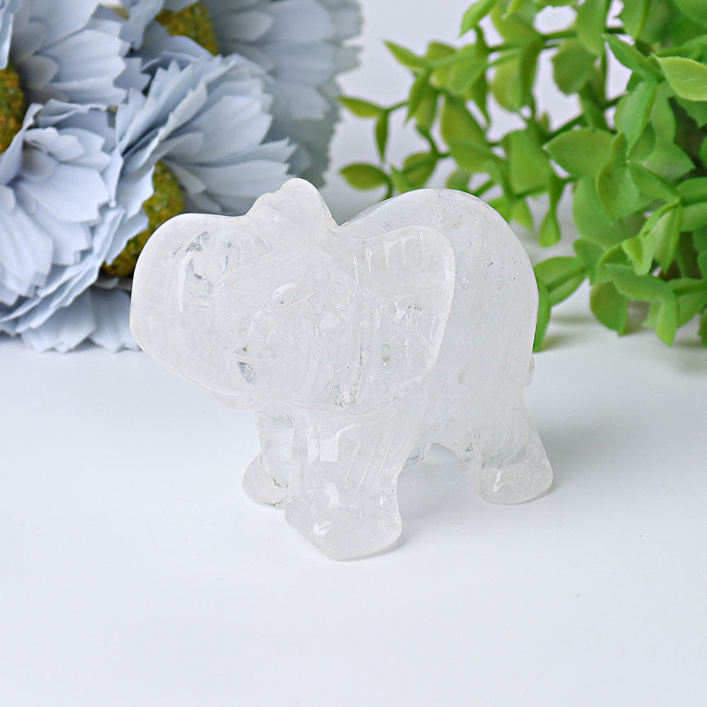 3" Elephant Crystal Carvings