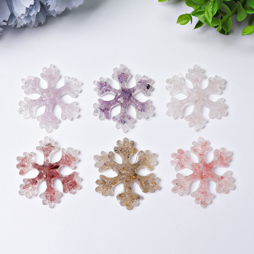 2" Resin Snowflakes Crystal Carvings for Christmas