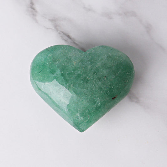 1.8"-2.5" Green Strawberry Quartz Heart Crystal Carvings