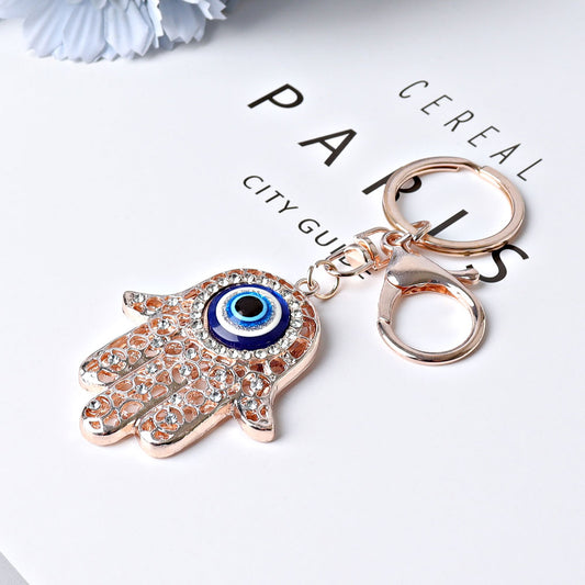 Devil's Eye Hand with Rhinestone Decor Key Chain for DIY