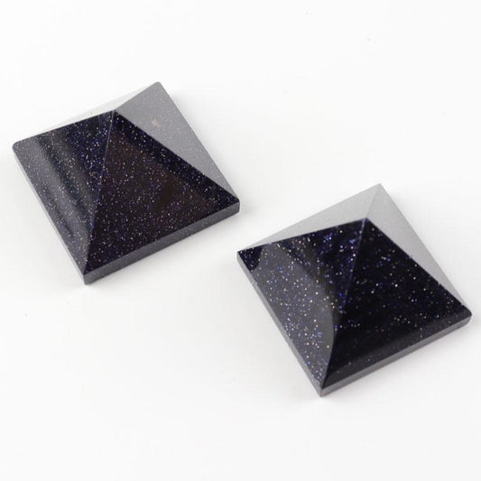 Blue Sand Stone Crystal Carving Pyramid