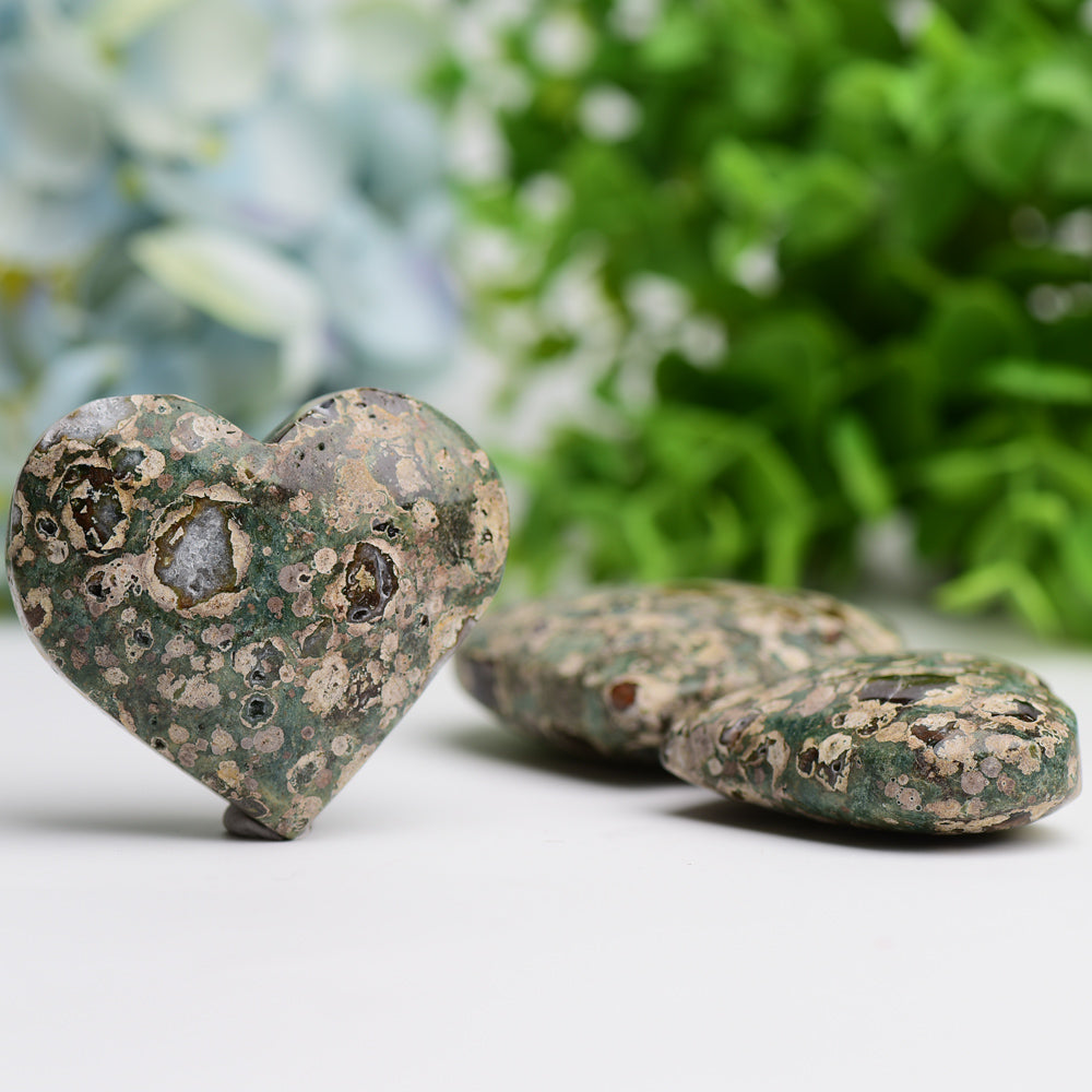 2.3" Rainforest Japer Heart Palm Stone