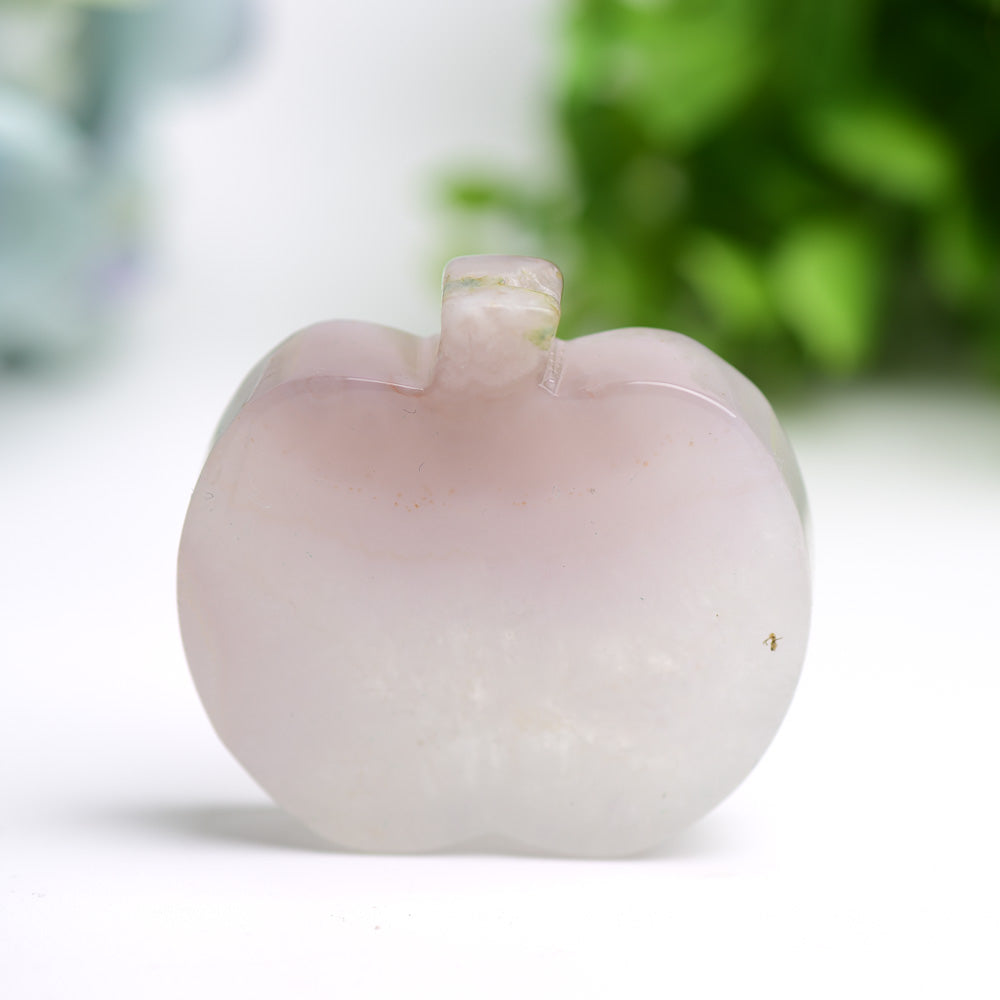 2.2" Flower Agate Apple Shape Crystal Carving Bulk Wholesale