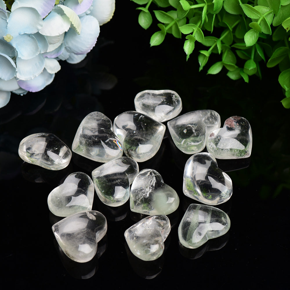 1.2"-1.5" Clear Quartz Heart Crystal Carving Bulk Wholesale