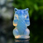 1.9" Opalite Cat 'Hear No Evil, Speak No Evil, See No Evil' Crystal Carving