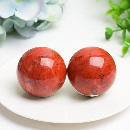 1.5" Red Jasper Howlite Poke Ball Crystal Sphere Bulk Wholeslae
