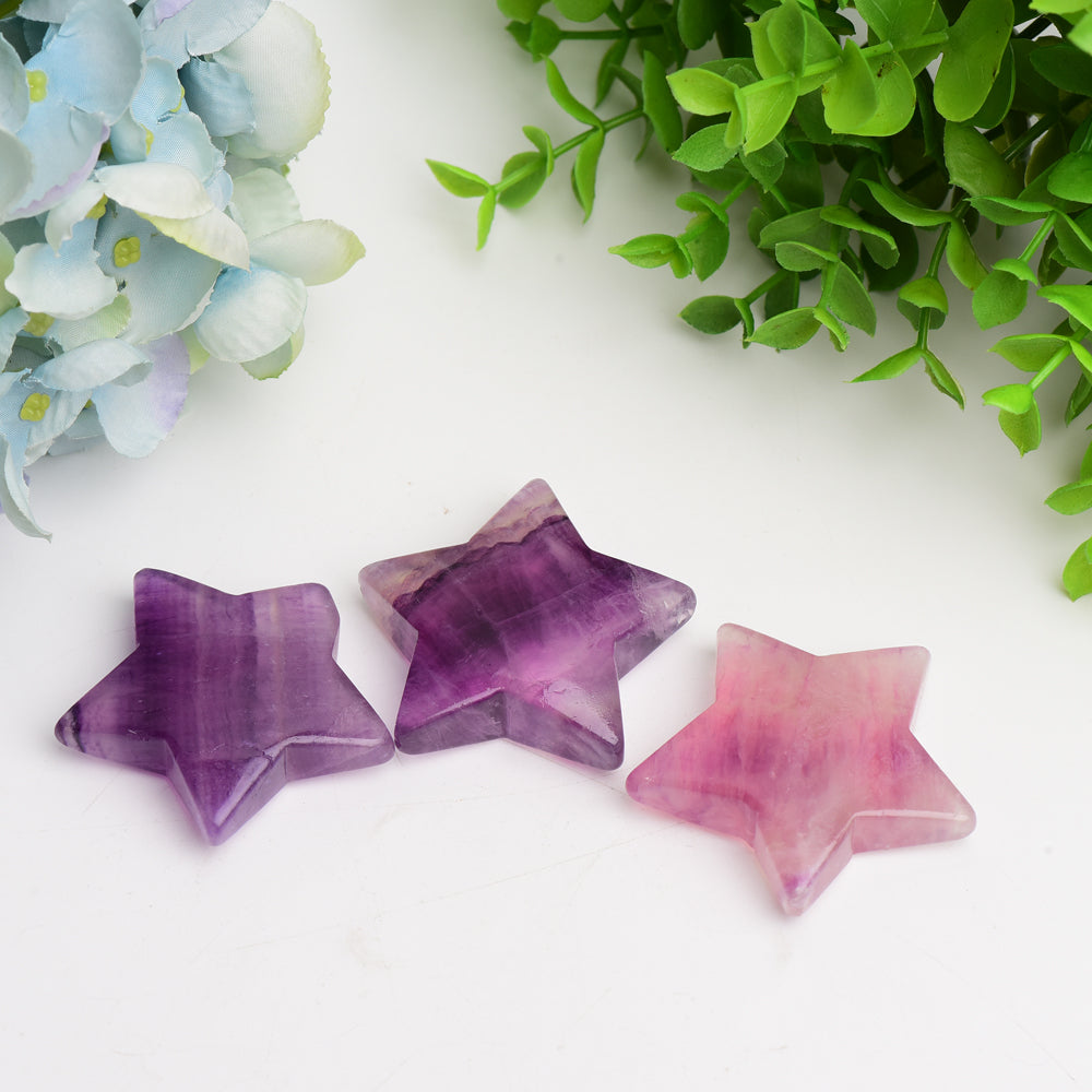 2.0" Purple Fluorite Star Crystal Carving Bulk Wholesale