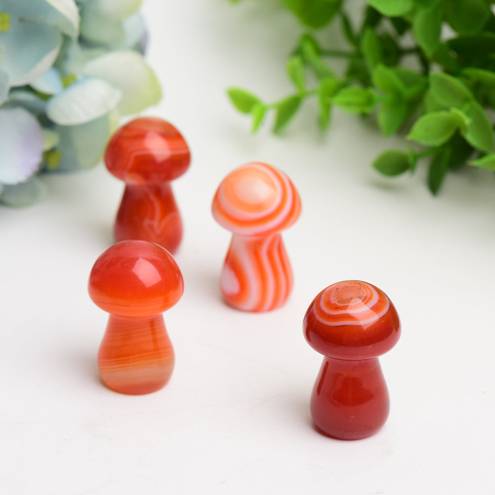 1.45" Carnelian Mushrom Crystal Carving Bulk Wholesale