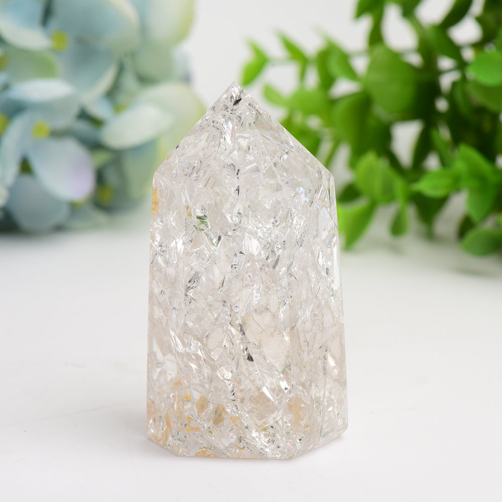 2.5"-4.0" Crack Clear Quartz Crystal Tower Bulk Wholesale