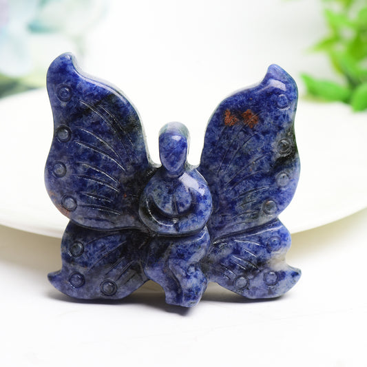 2.5" Mixed Crystal Buterfly Fairy Crystal Carving Bulk Wholesale