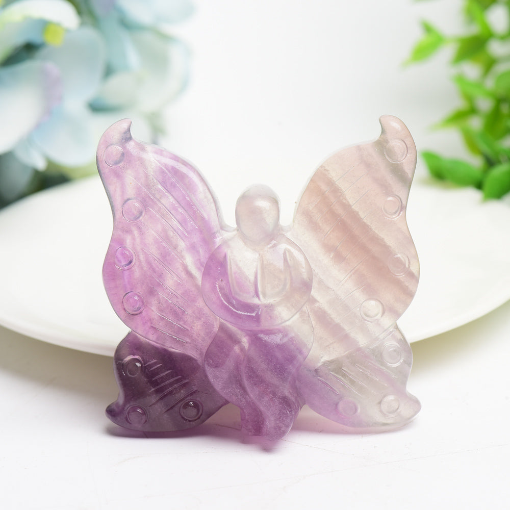 2.5" Mixed Crystal Buterfly Fairy Crystal Carving Bulk Wholesale