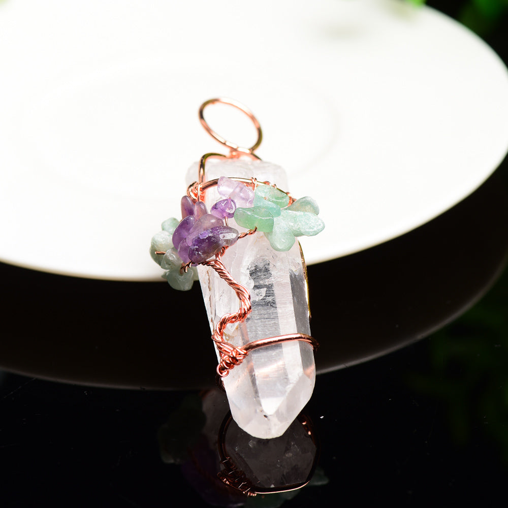 Clear Quartz Life Tree Crystal Pendant Bulk Wholesale