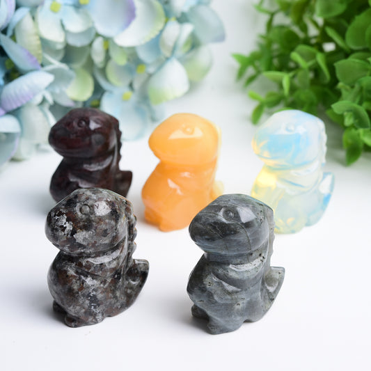 1.9" Mixed Crystal Dinosaur Carving Bulk Wholesale