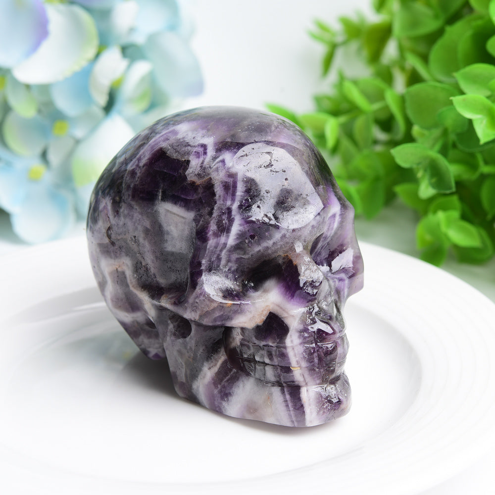 3.2" Dream Amethyst Skull Crystal Carving Bulk Wholesale